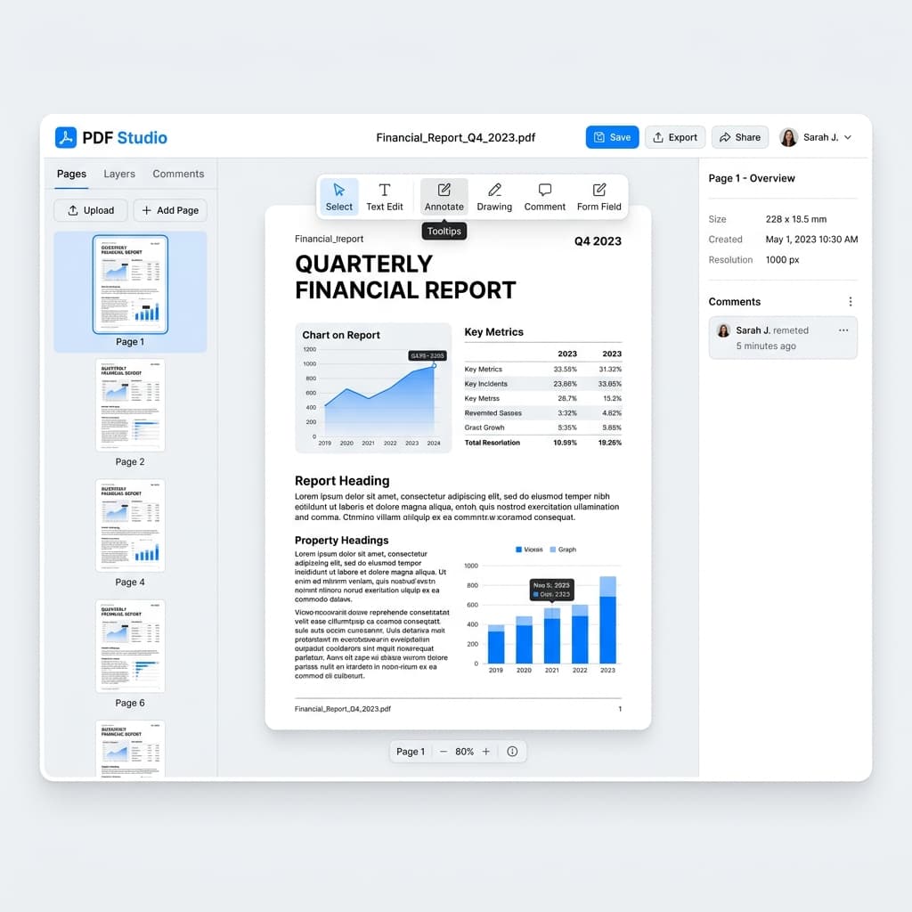 Modern PDF Editor Interface